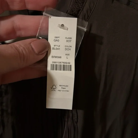 NWT Jcrew Dark Brown Silky Blouse L - Picture 3 of 9